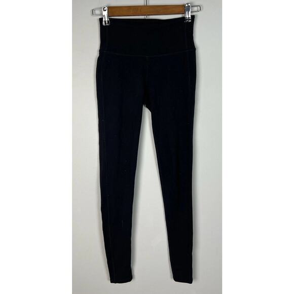 Athleta Black High Rise Chaturanga Tight Size XXS Stretchy Athleisure Comfy Wm’s - Picture 1 of 6